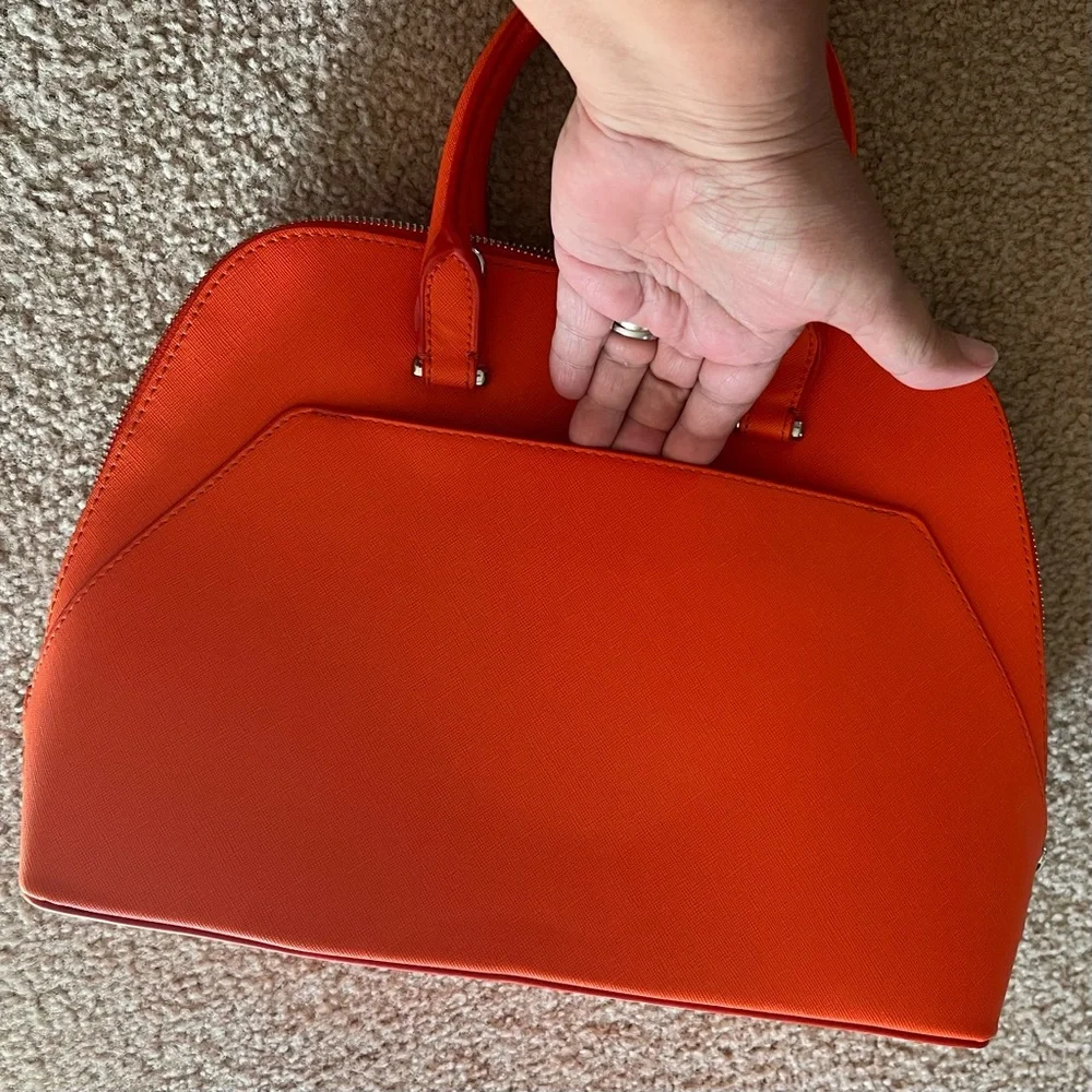 Zara Orange Monochrome City Satchel Bag